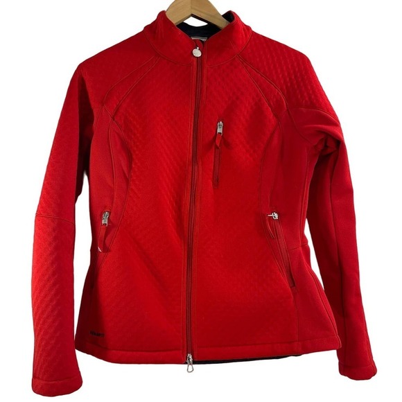 Nike FIT THERMA Women's Red Full Zip Quilted Jacket Size Medium (8-10) - Picture 1 of 6